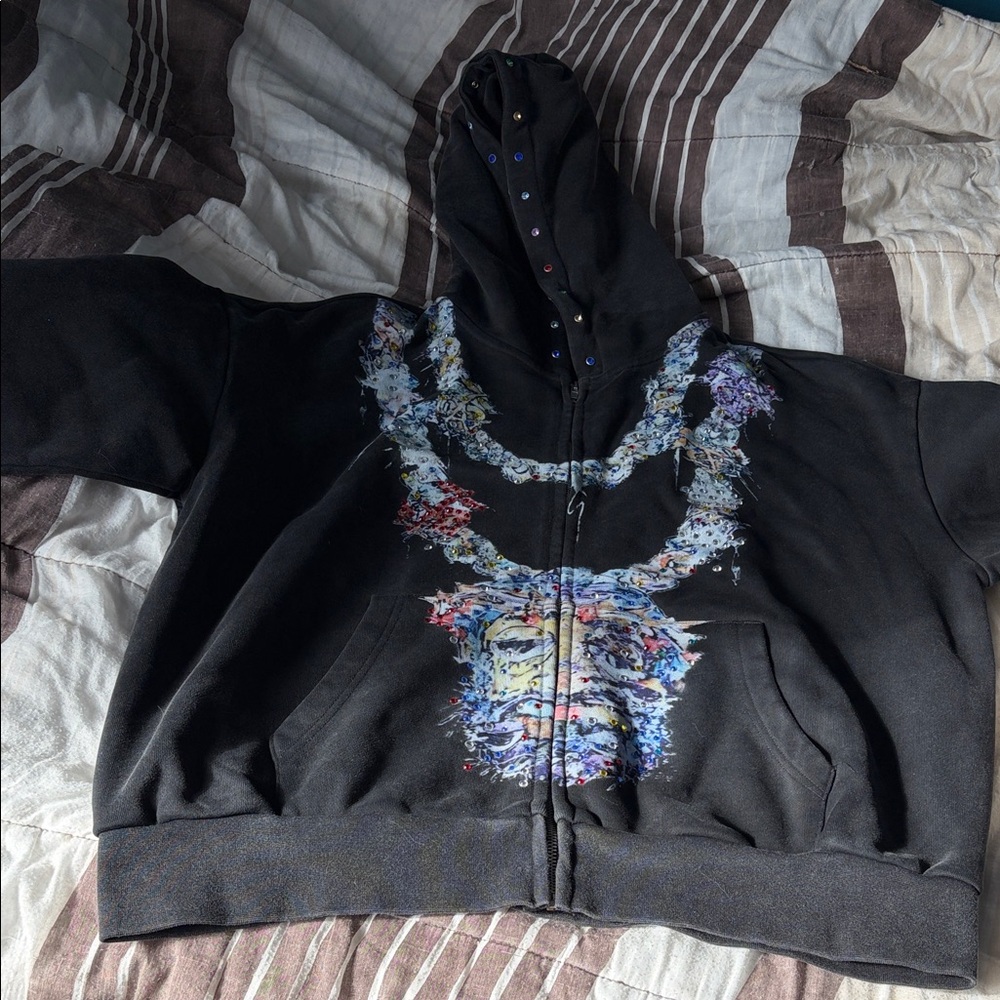 PerSeption Concept Black Zip Up Sweater
